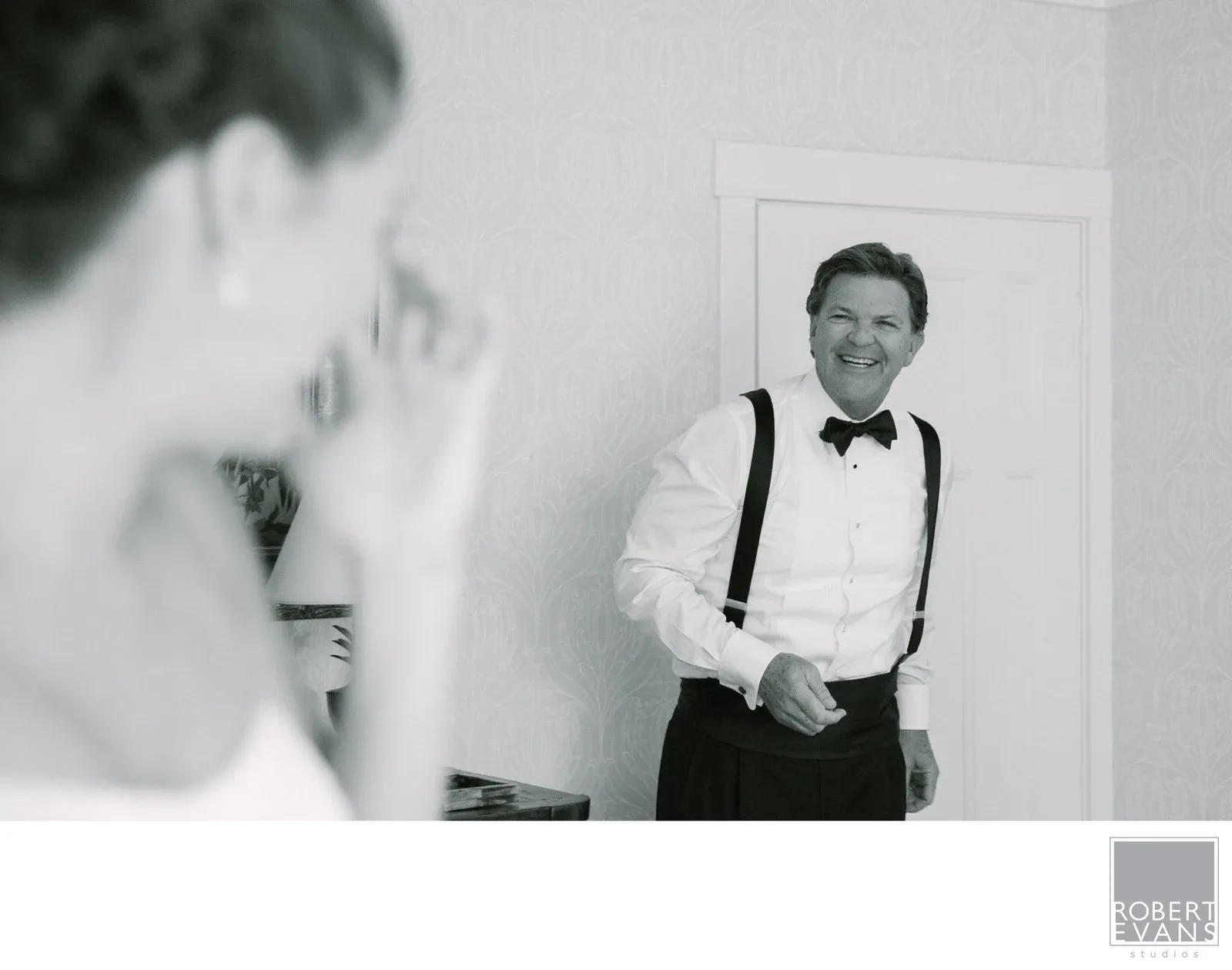 Dads First Look A father seeing the bride in her wedding dress